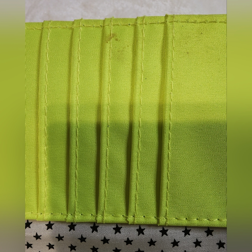 Neon Yellow Quilted Wristlet Clutch, Shoulder And‎ Wrist Straps - Picture 4 of 4